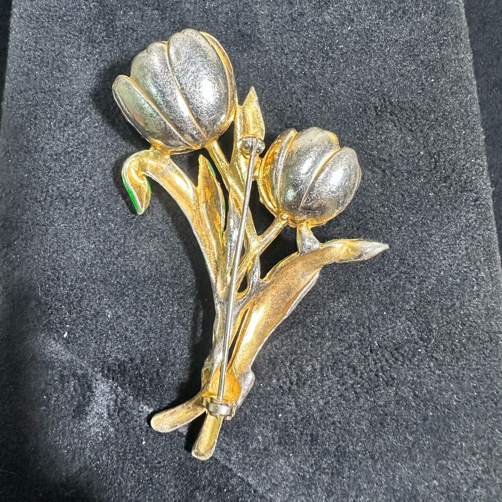 🚨RARE🔥: 1930’s CORO Adolf Katz Double Tulip Collectors Brooch - Picture 7 of 11